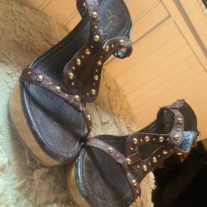Jessica Simpson studded wedge sandals